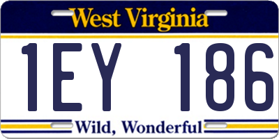 WV license plate 1EY186