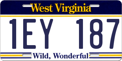 WV license plate 1EY187