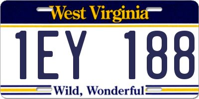 WV license plate 1EY188