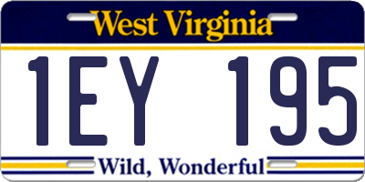 WV license plate 1EY195
