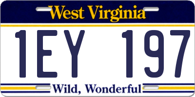 WV license plate 1EY197