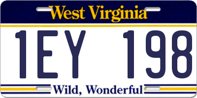 WV license plate 1EY198