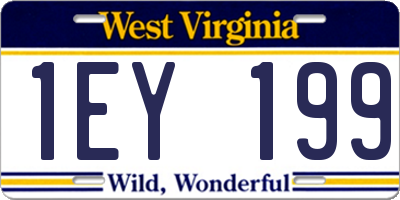 WV license plate 1EY199