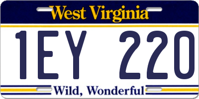 WV license plate 1EY220