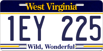 WV license plate 1EY225