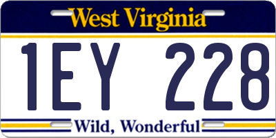 WV license plate 1EY228