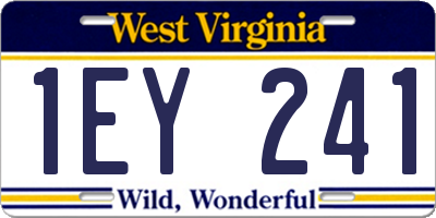 WV license plate 1EY241