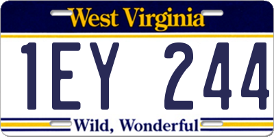 WV license plate 1EY244