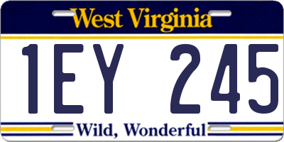 WV license plate 1EY245