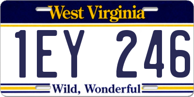 WV license plate 1EY246