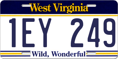 WV license plate 1EY249
