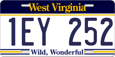 WV license plate 1EY252