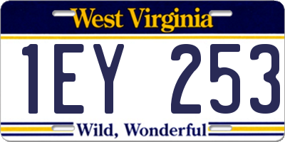 WV license plate 1EY253