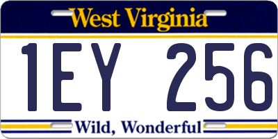 WV license plate 1EY256