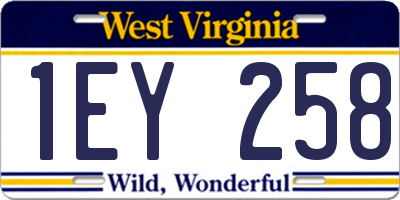 WV license plate 1EY258