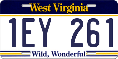 WV license plate 1EY261