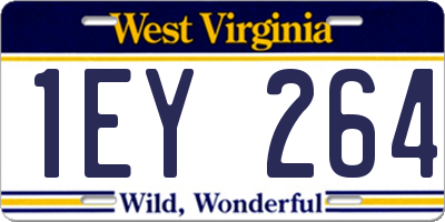 WV license plate 1EY264