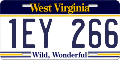 WV license plate 1EY266