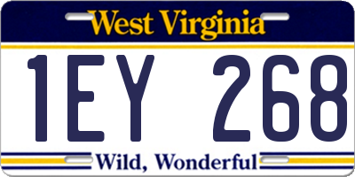 WV license plate 1EY268