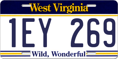 WV license plate 1EY269