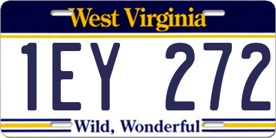 WV license plate 1EY272