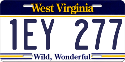 WV license plate 1EY277
