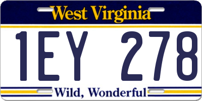 WV license plate 1EY278
