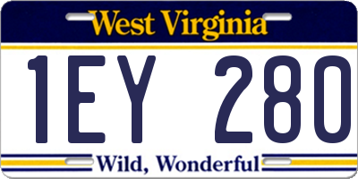 WV license plate 1EY280