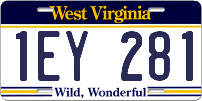 WV license plate 1EY281