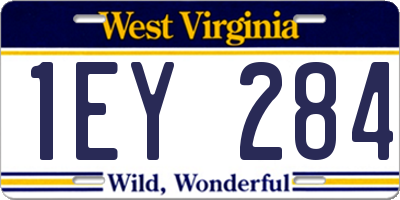 WV license plate 1EY284