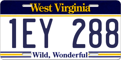 WV license plate 1EY288