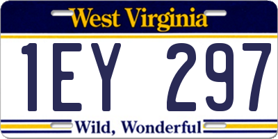 WV license plate 1EY297