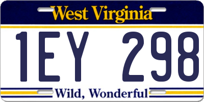 WV license plate 1EY298