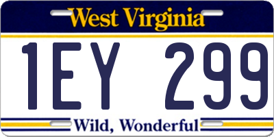 WV license plate 1EY299
