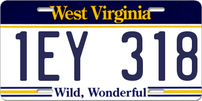 WV license plate 1EY318