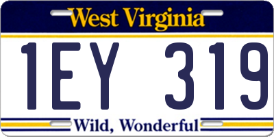 WV license plate 1EY319