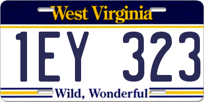 WV license plate 1EY323
