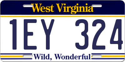 WV license plate 1EY324