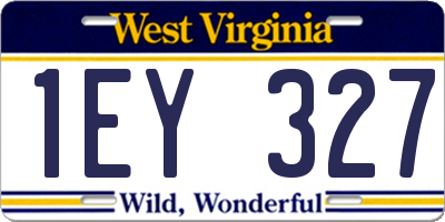 WV license plate 1EY327