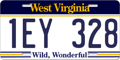 WV license plate 1EY328