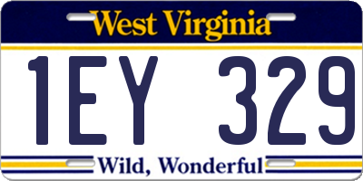 WV license plate 1EY329