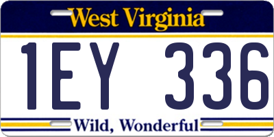 WV license plate 1EY336