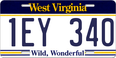 WV license plate 1EY340