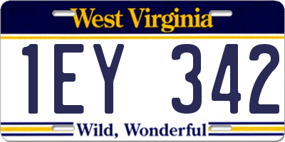 WV license plate 1EY342