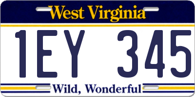 WV license plate 1EY345