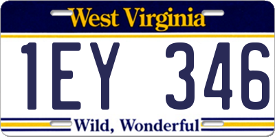 WV license plate 1EY346