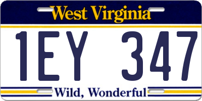 WV license plate 1EY347