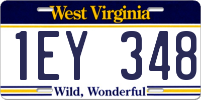 WV license plate 1EY348