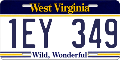 WV license plate 1EY349