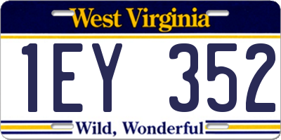 WV license plate 1EY352